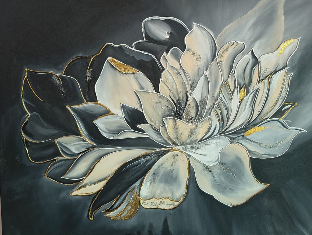 Lotus in Gold and Shadow