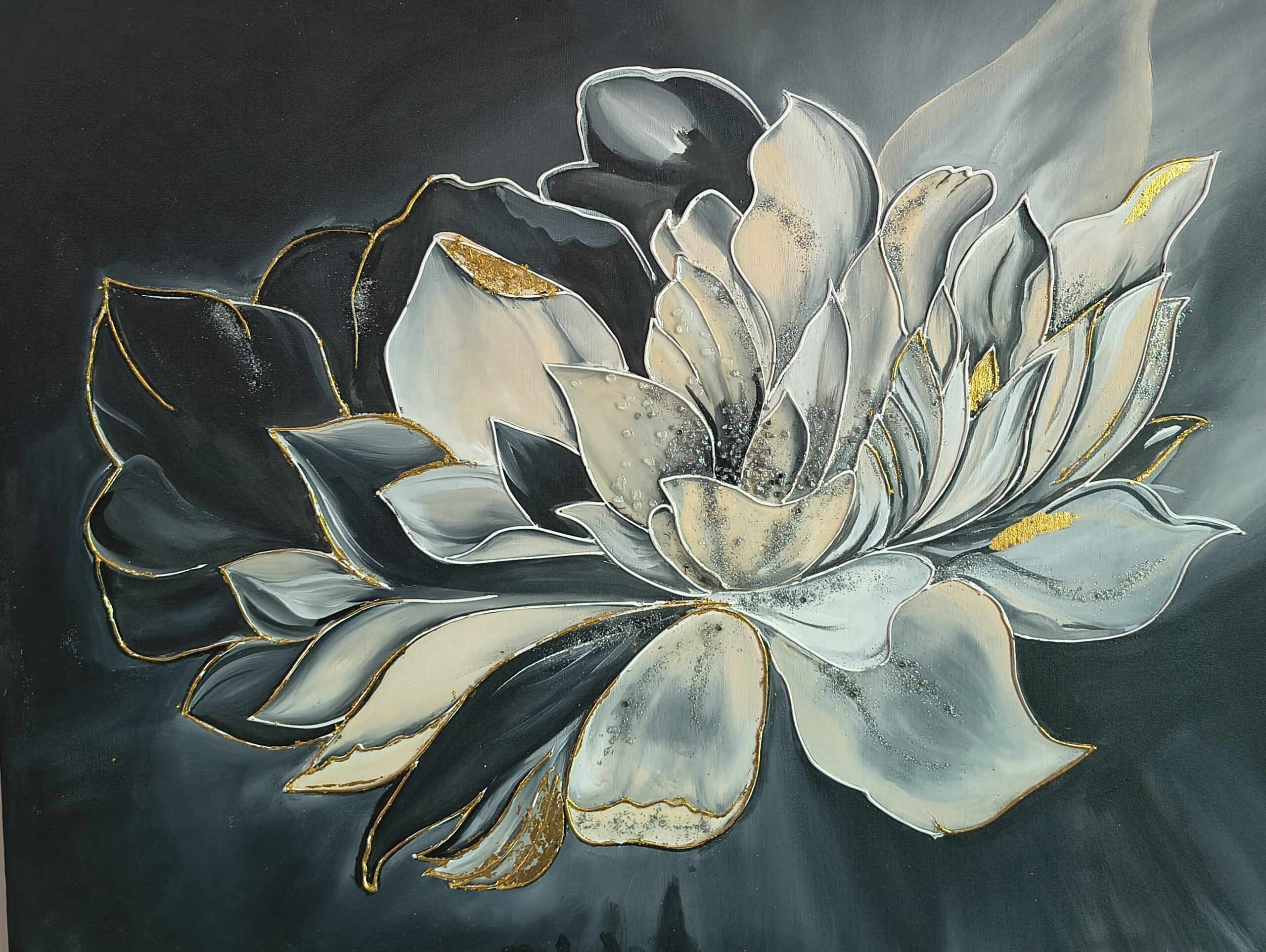 Lotus in Gold and Shadow